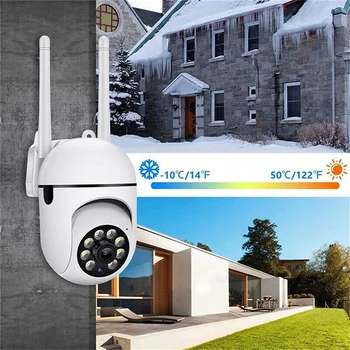 Наружные Камеры Безопасности 2,4 ГГц Wifi-Камеры 1080P Купольные Камеры Видеонаблюдения Для Домашней Безопасности, Обзор 360 °, 2-Полосный Звук