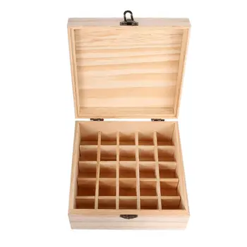 Креативная деревянная коробка для эфирных масел с 25 ячейками, вмещающая 25 бутылочек-роликов объемом 5-15 мл, деревянный футляр для хранения в путешествии или в подарок