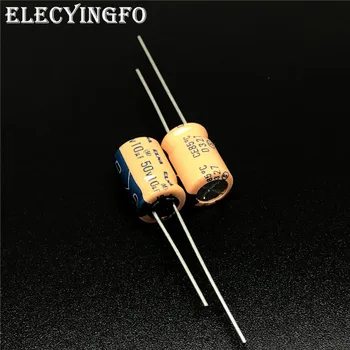 10шт/100шт 10 мкФ 50V10uf ELNA 8x11 мм Оранжевый аудиоконденсатор 50V10uF электронные компоненты Алюминиевый электролитический конденсатор