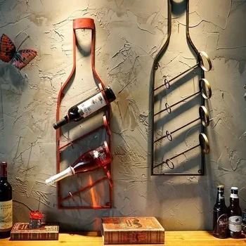 Винтажный винный стеллаж настенный домашний ресторан бар настенный кулон лофт креативное украшение стен бара держатель для винных бутылок настенный