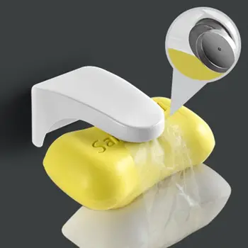 1шт Пластиковые Настенные Магнитные Экономящие Место Принадлежности для ванной Комнаты Контейнер для мыла, Мыльницы, Держатель для мыла, Подставка для мыла