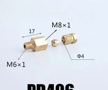 Латунный компрессионный наконечник M6x1 - 4mm OD, трубка, фитинг, Соединительный адаптер для системы масляной смазки