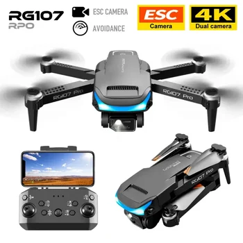 RG107 Мини-дрон с профессиональной двойной камерой 4K, позиционирование оптического потока, Четырехосный самолет, Игрушки для обхода препятствий, HD-дрон