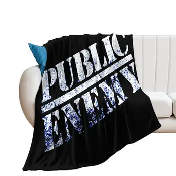 Public Enemy Винтажное Шерстяное одеяло Public Enemy с графическим рисунком, Устойчивым к усадке, Уютные покрывала для кроватей