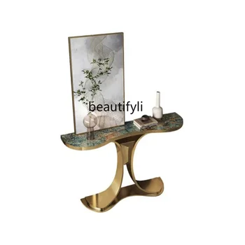 Консольные столики из легких роскошных каменных плит, Суперузкая Входная консоль, Современный минималистичный Антикварный шкафчик
