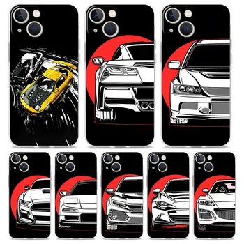 JDM Tokyo drift Sports Car Lamp Прозрачный Чехол Для Телефона iPhone 14 13 12 11 Pro Max XS X XR SE 7 8 Plus Защитная Крышка Объектива