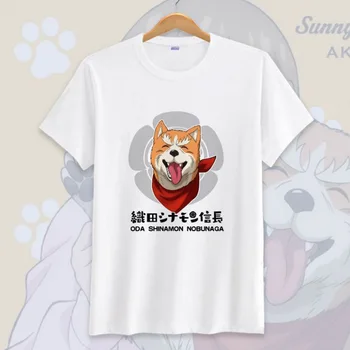 Новая аниме-футболка для косплея Oda Shinamon Nobunaga, мужская футболка с собакой, Топы с коротким рукавом, футболка