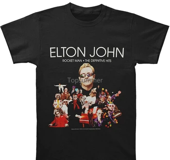 Летние рубашки с коротким рукавом, топы, M ~ 2Xl, Хлопковые футболки большого размера, Бесплатная доставка, Мужская футболка Elton John Rocketman