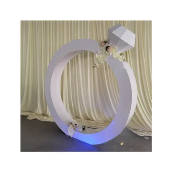 Декор Дизайн фона для свадебной вечеринки Круглый Белый акриловый фон с бриллиантовым кольцом