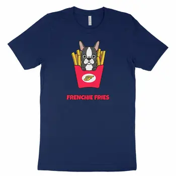 Frenchie Fries Французский бульдог France Dog милая кавайная забавная футболка унисекс