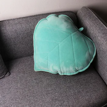Скандинавская плюшевая подушка в форме листа с набивкой для дивана, большие плюшевые подушки в виде 3D листьев, однотонные подушки в стиле Ins, украшающие дом