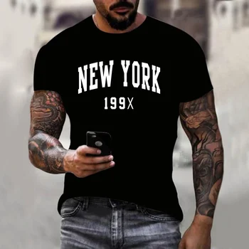 Футболка с надписью New York 199X, мужская модная марка, индивидуальное название вашего года рождения, повседневная футболка, спортивная городская футболка США.