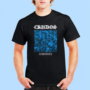 Новая черная футболка в стиле хардкор-панк группы Los Crudos - Cobardes, размер L XL