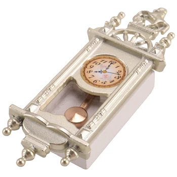 1 шт 1/12 Сцена кукольного домика Миниатюрные римские часы Украшение для гостиной Настенные часы Аксессуары для кукольного домика B