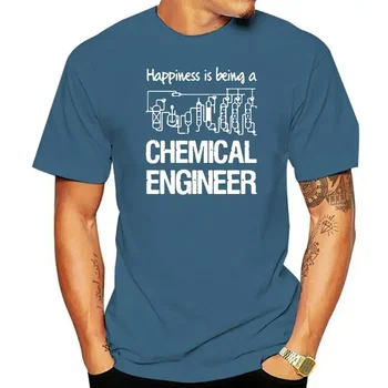 Забавное счастье - быть инженером-химиком, Инженерные футболки, графическая хлопчатобумажная уличная одежда, Футболка оверсайз с коротким рукавом для работы