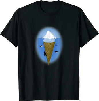 Рожок для мороженого, Айсберг, Кит, Хлопковая футболка в стиле 