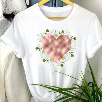 Женские топы с хризантемой Love, Женские модные топы с цветами, Женские футболки для девочек с коротким рукавом