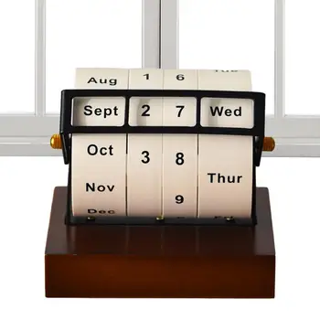 Календарь с Вечной Датой На 2024 Год Многоразовый Вечный Календарь С Месяцами Реквизит Для Фотосъемки Компактный Календарь Подарки Для Кафе Общежития