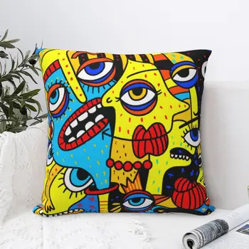 Абстрактная наволочка Пикассо в стиле поп-арт, милая забавная наволочка для дивана, украшение дома, наволочка, Квадратные наволочки в подарок