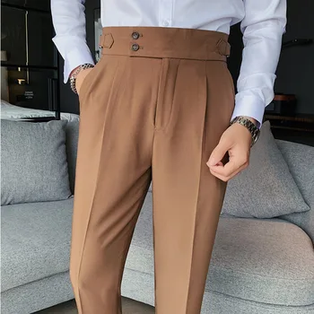 2023 Модные деловые повседневные мужские офисные официальные брюки, мужские социальные брюки, мужские осенние модельные брюки Для мужчин Pantalon Costume Homme