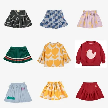 Осенне-зимняя юбка для девочек EnkeliBB 2023, брендовые юбки для девочек, низы в американском и европейском стиле, Зимние низы
