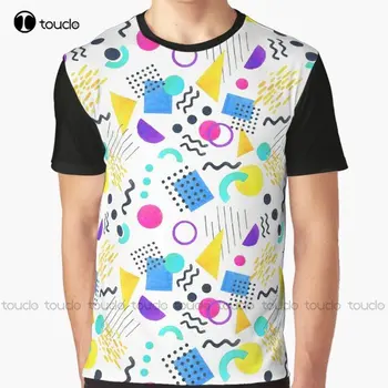 Футболка с графическим рисунком в стиле Мемфиса, футболки с цифровой печатью для подростков Aldult, индивидуальный подарок, уличная одежда Xxs-5Xl