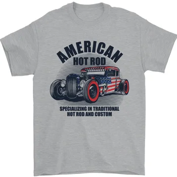 Мужская футболка American Hot Rod Hotrod Enthusiast Car из 100% хлопка