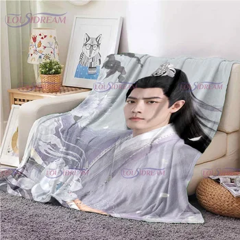 Одеяло с принтом персонажа древнего костюма Сяо Чжань Супер Мягкое одеяло Диван-кровать Одеяла для кроватей Портативное одеяло для путешествий домой