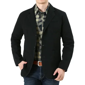 2023 Новый весенний выстиранный повседневный пиджак для мужчин, свободный мужской повседневный костюм большого размера