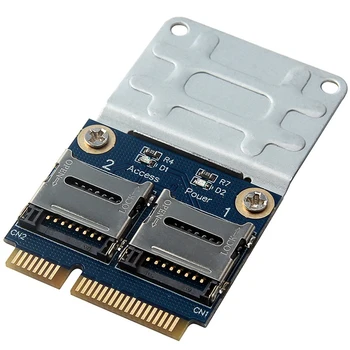 2 SSD HDD для ноутбука с двумя картами Micro-SD SDHC SDXC TF к Mini PCIe Устройство чтения карт памяти mPCIe к 2 картам Mini-Sd Mini Pci-E