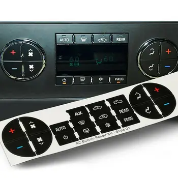 Наклейки для ремкомплекта кнопок кондиционера на приборной панели автомобиля для автомобилей Chevrolet GM для Buick, прочная наклейка на переключатель управления, автомобильные аксессуары N4V8