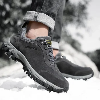 Размер 13, мужская спортивная обувь для пеших прогулок, зимние замшевые уличные треккинговые кроссовки, мужские кроссовки для альпинизма, защитная обувь, рабочая