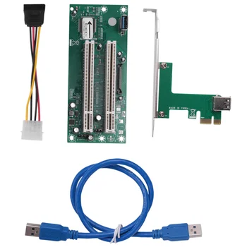 PCI Express к двойной карте адаптера PCI PCIe X1 к маршрутизатору с 2 слотами PCI Riser Card 2,5 Гбит/с Поддержка Window Linux